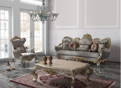 Polstersofa Garnitur Sofagarnitur Dreisitzer Sessel Stoff Sofa Blau sofas